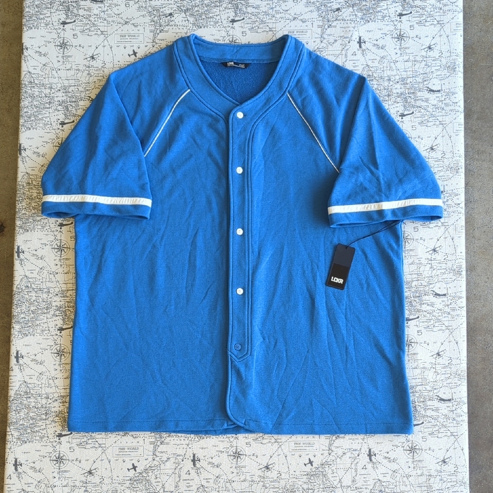 Brand New With Tags LCKR Blue Knit Button-Up Top Size 2X/2T
